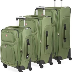 SwissGear Sion Softside Expandable Luggage, Evergreen, 3-Piece Set (21/25/29)